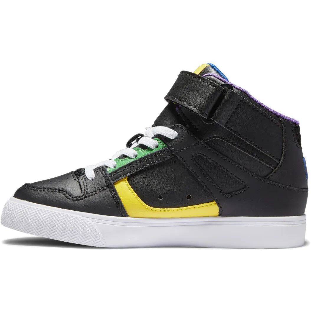 DC Pure High-Top EV Youth Skate Shoes - Black/Multi