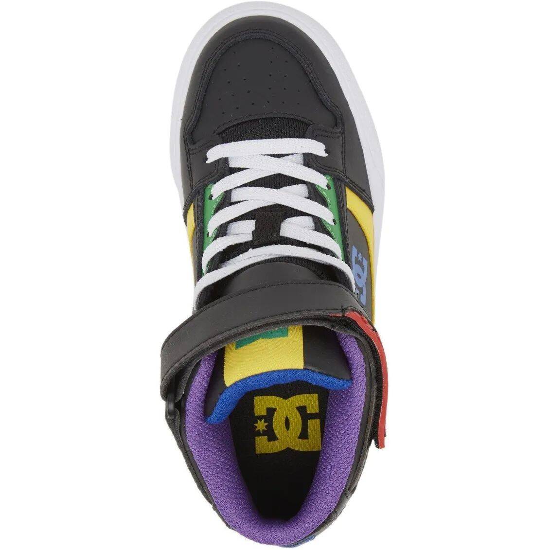 DC Pure High-Top EV Youth Skate Shoes - Black/Multi