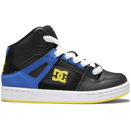 DC Pure High-Top Youth Skate Shoes - Black/Multi UK 5