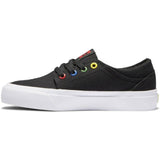 DC Trase Youth Skate Shoes - Black/Multi/White