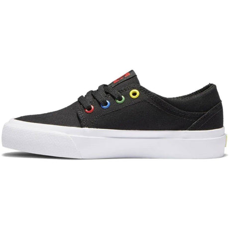 DC Trase Youth Skate Shoes - Black/Multi/White