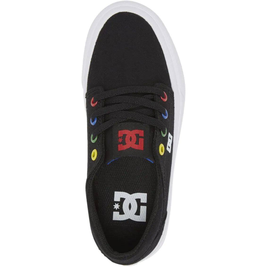 DC Trase Youth Skate Shoes - Black/Multi/White