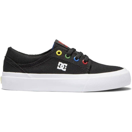 DC Trase Youth Skate Shoes - Black/Multi/White UK 3