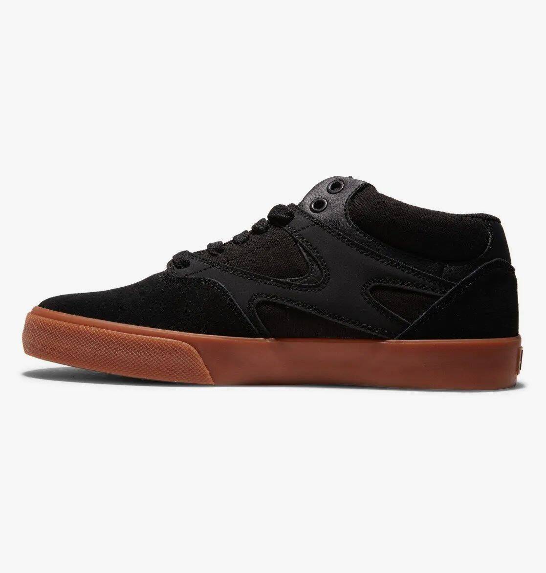DC Kalis Vulc Mid Skate Shoes - Black/Black/Gum
