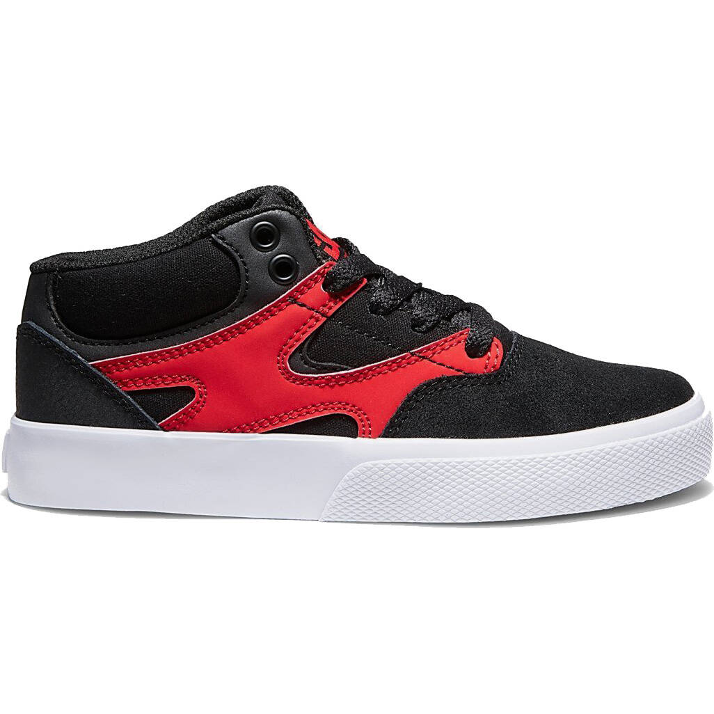 DC Kalis Vulc Mid Kids Skate Shoes - Black/Red