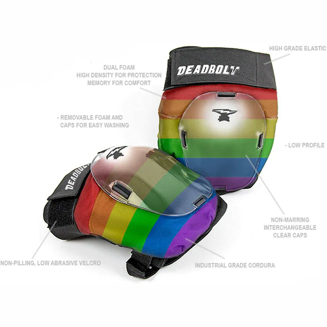 Deadbolt Grandslam Knee Pads-Rainbow