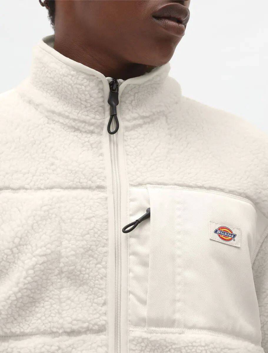 Dickies Red Chute Sherpa Fleece Jacket - Ecru
