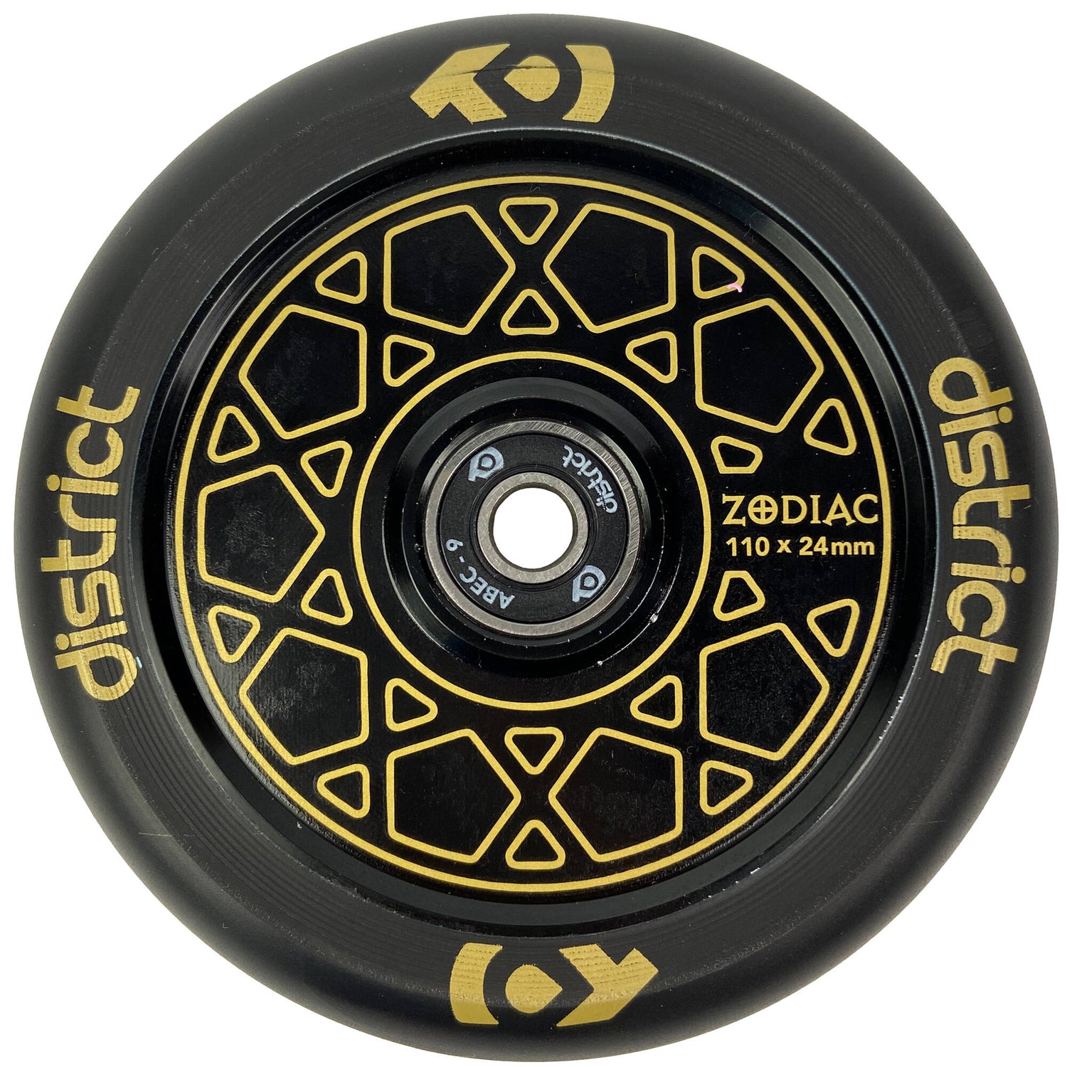 District Zodiac 110mm Scooter Wheel - Gold/Black