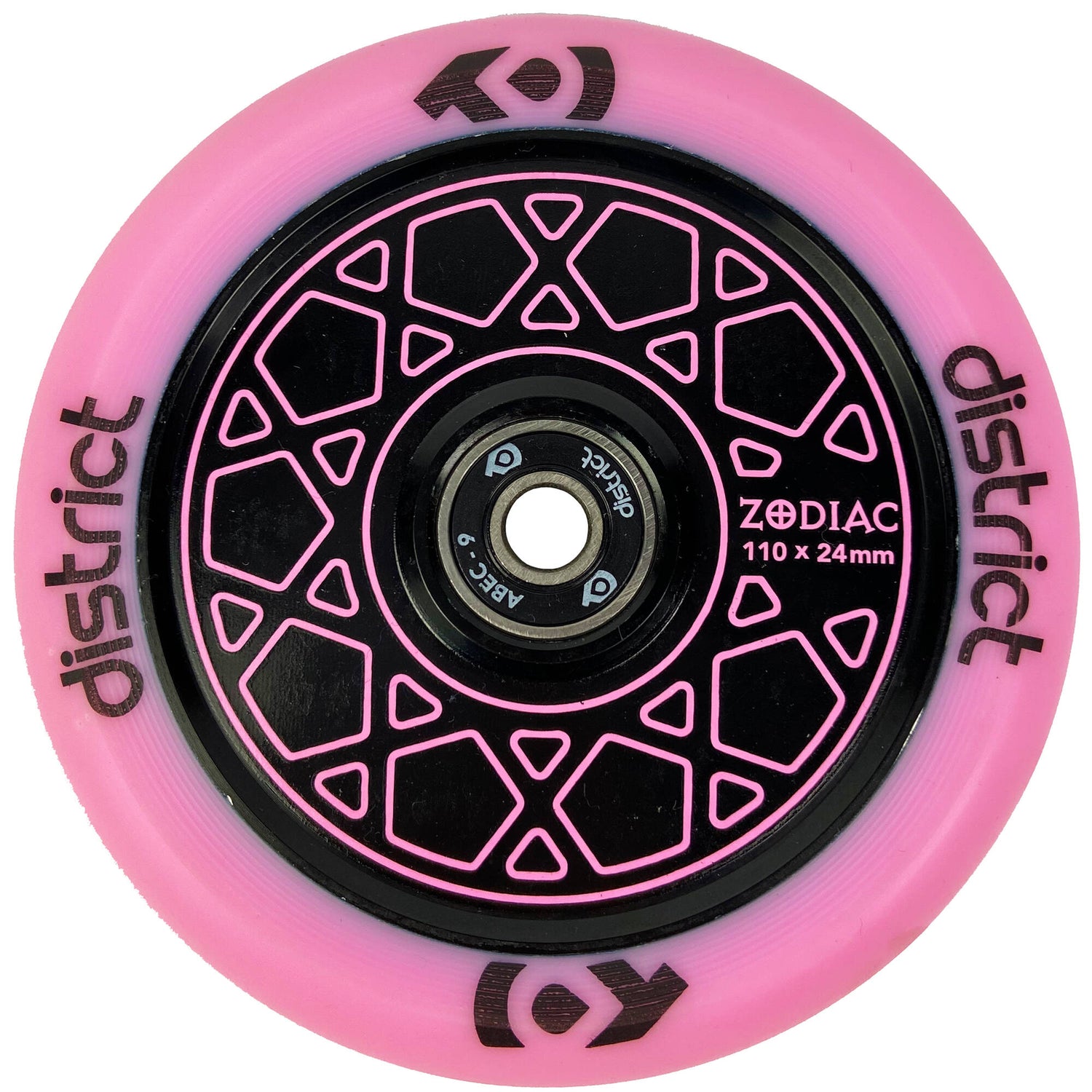District Zodiac 110mm Scooter Wheel - Pink/Black