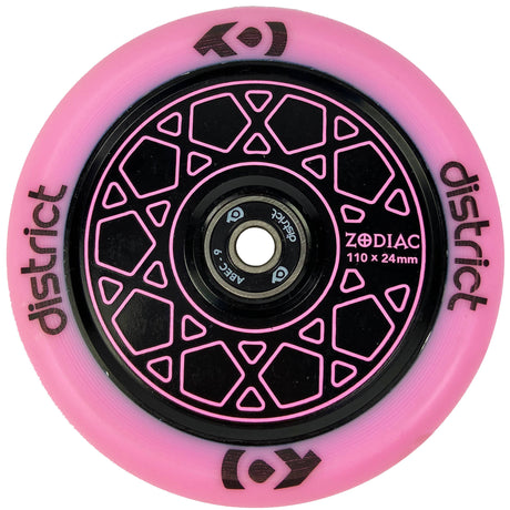 District Zodiac 110mm Scooter Wheel - Pink/Black