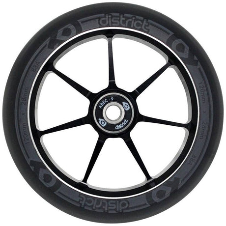 District 28mm Dual Width Core 120mm Scooter Wheel - Black/Grey