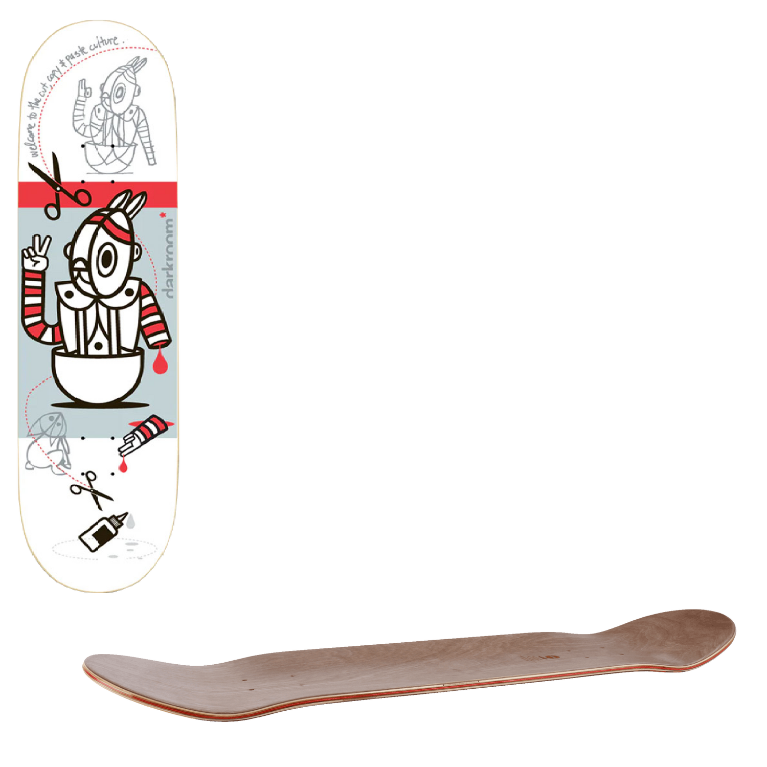 Darkroom Cut/Copy/Paste Skateboard Deck 8"