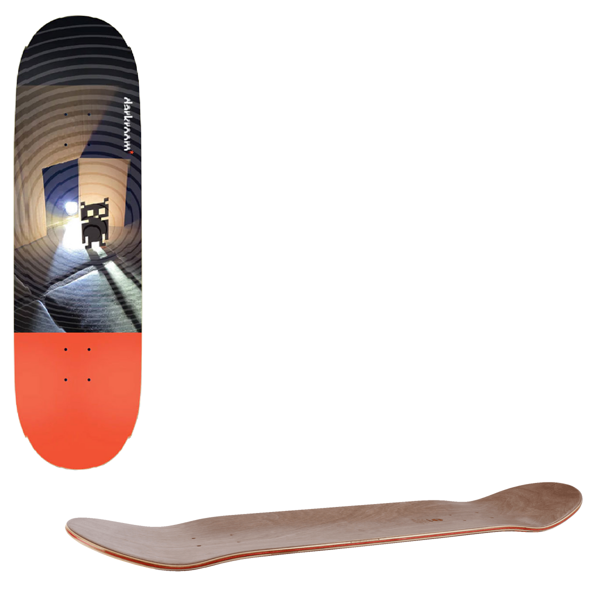 Darkroom Invader Shadow Skateboard Deck 8.625"