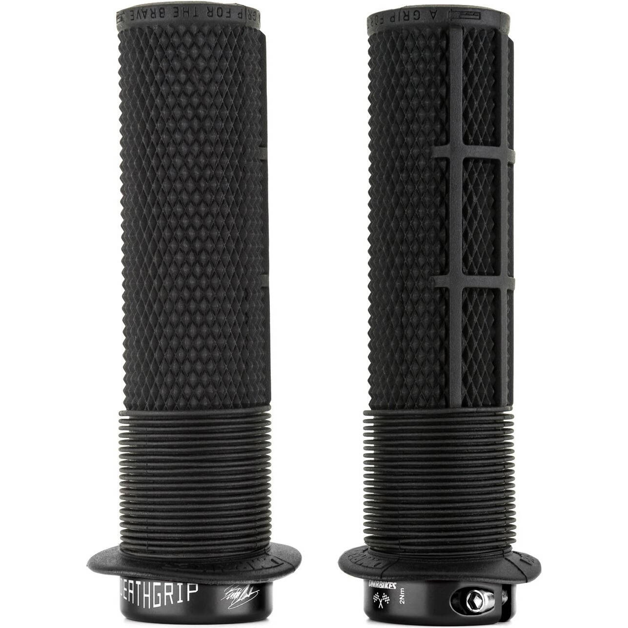 DMR Brendog Deathgrip Race Mountain Bike Grips - Black, Thick Flanged