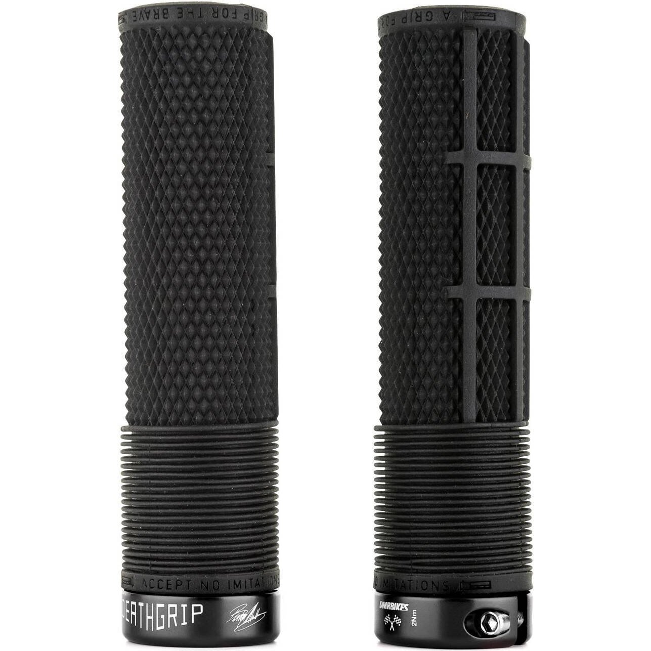 DMR Brendog Deathgrip Race Mountain Bike Grips - Black, Thin Flangeless