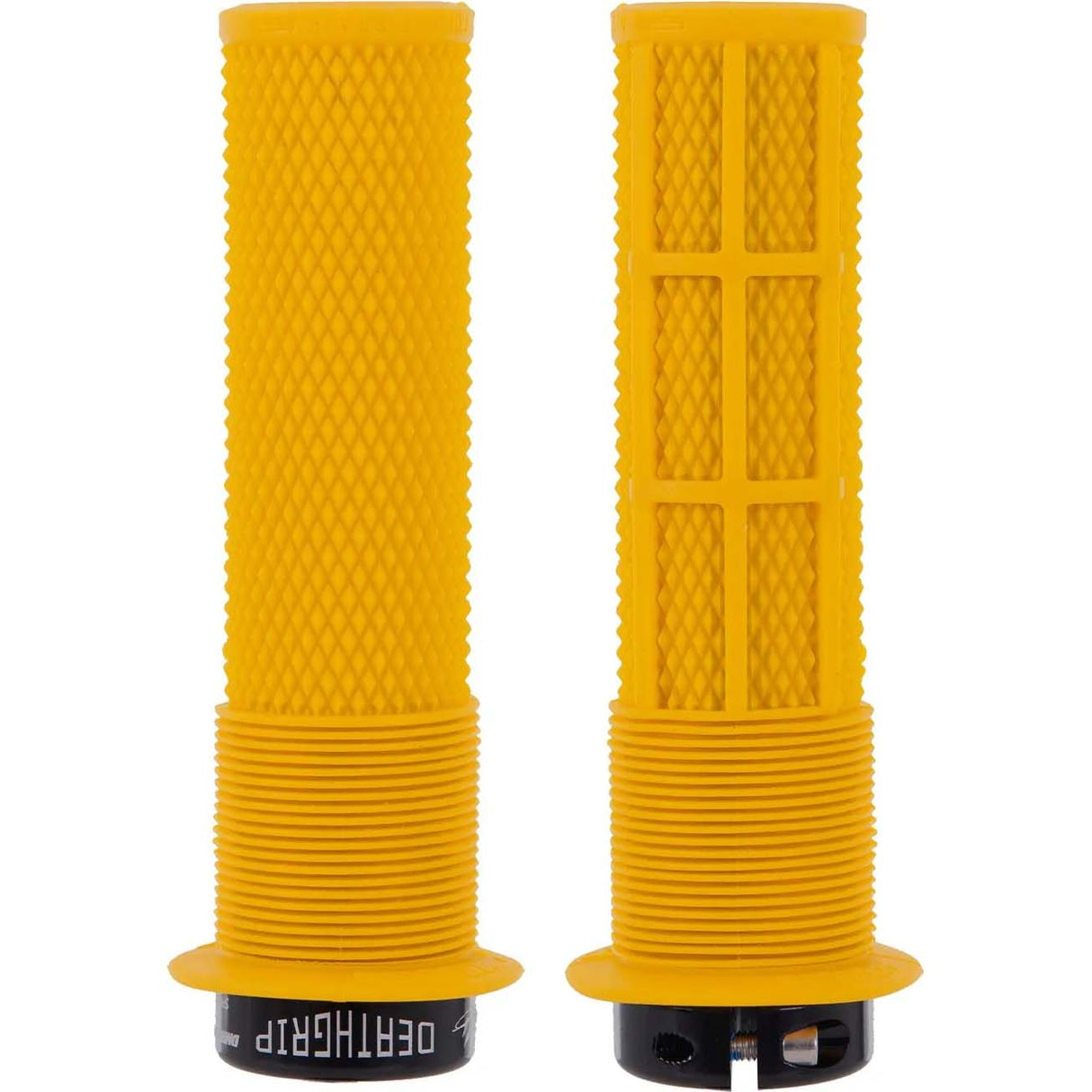 DMR Brendog DeathGrip Thick Flanged Mountain Bike Grips - Fluro Yellow