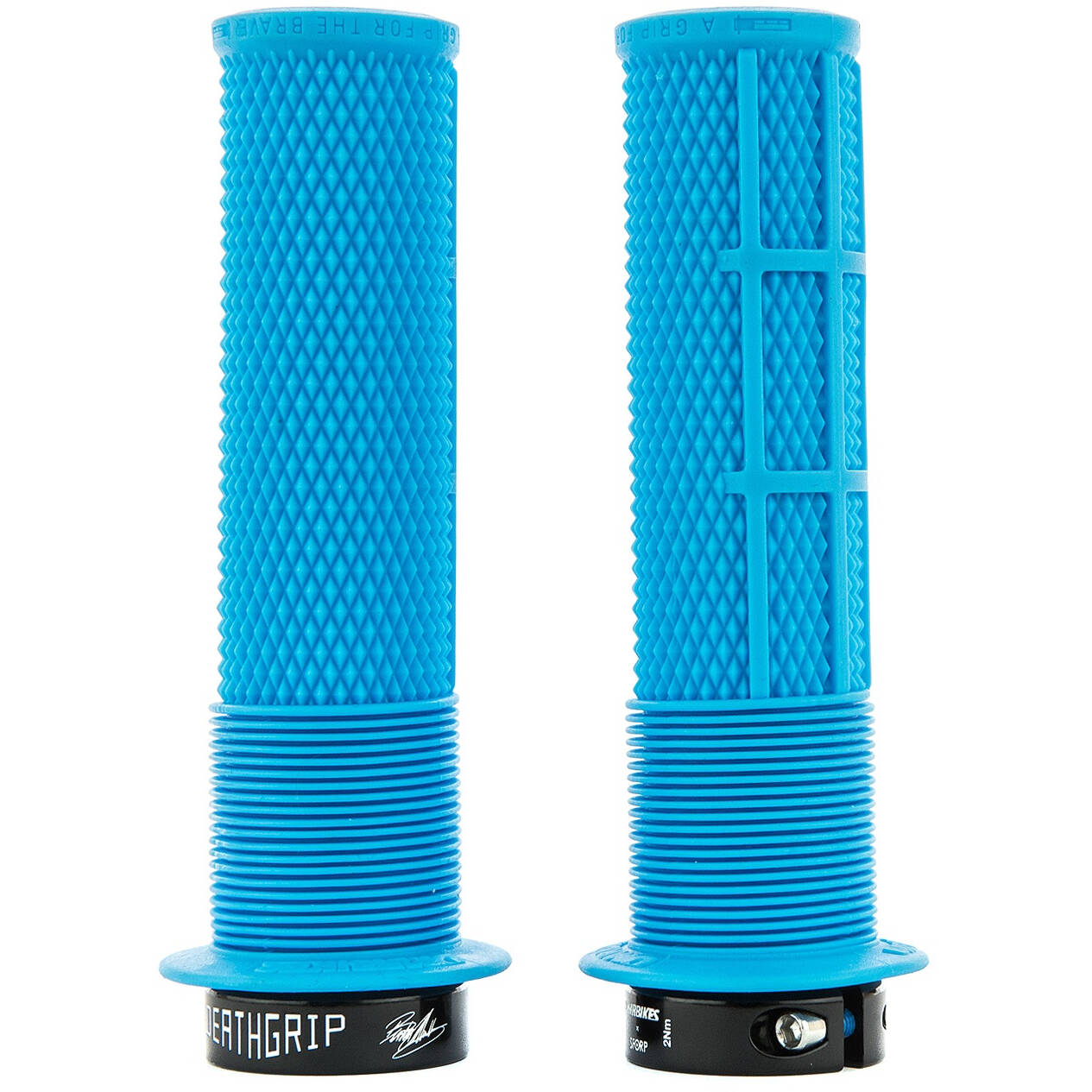 DMR Brendog DeathGrip Thin Flanged Mountain Bike Grips - Blue