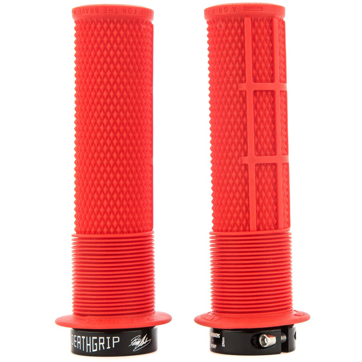 DMR Brendog DeathGrip Thin Flanged Mountain Bike Grips - Red