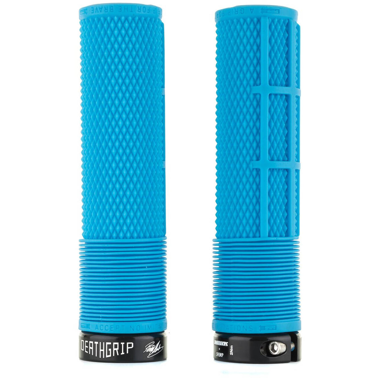 DMR Brendog DeathGrip Thin Flangeless Mountain Bike Grips - Blue