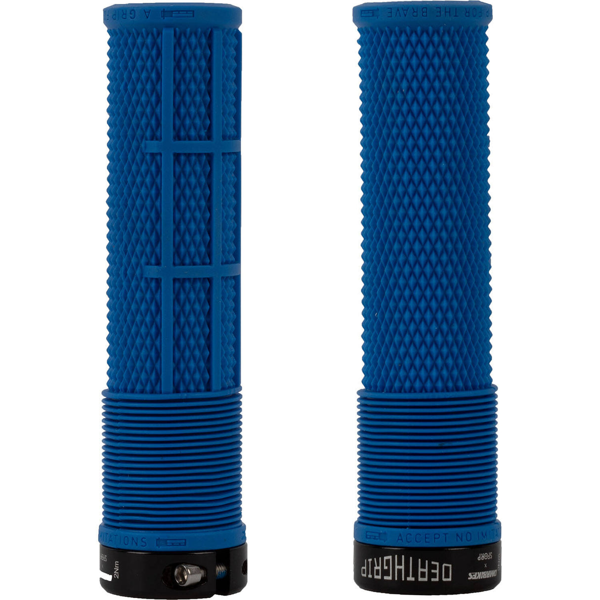 DMR Brendog DeathGrip Thick Flangeless Mountain Bike Grips - Navy Blue