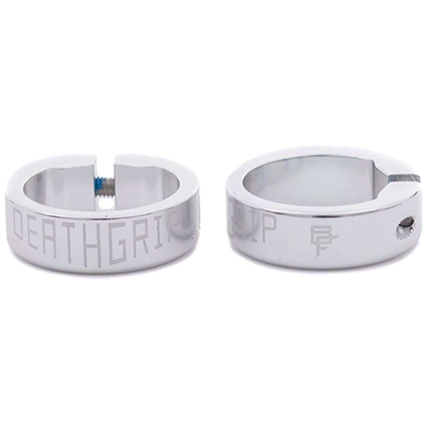 DMR DeathGrip Mountain Bike Grip Collars - Silver (Pair)