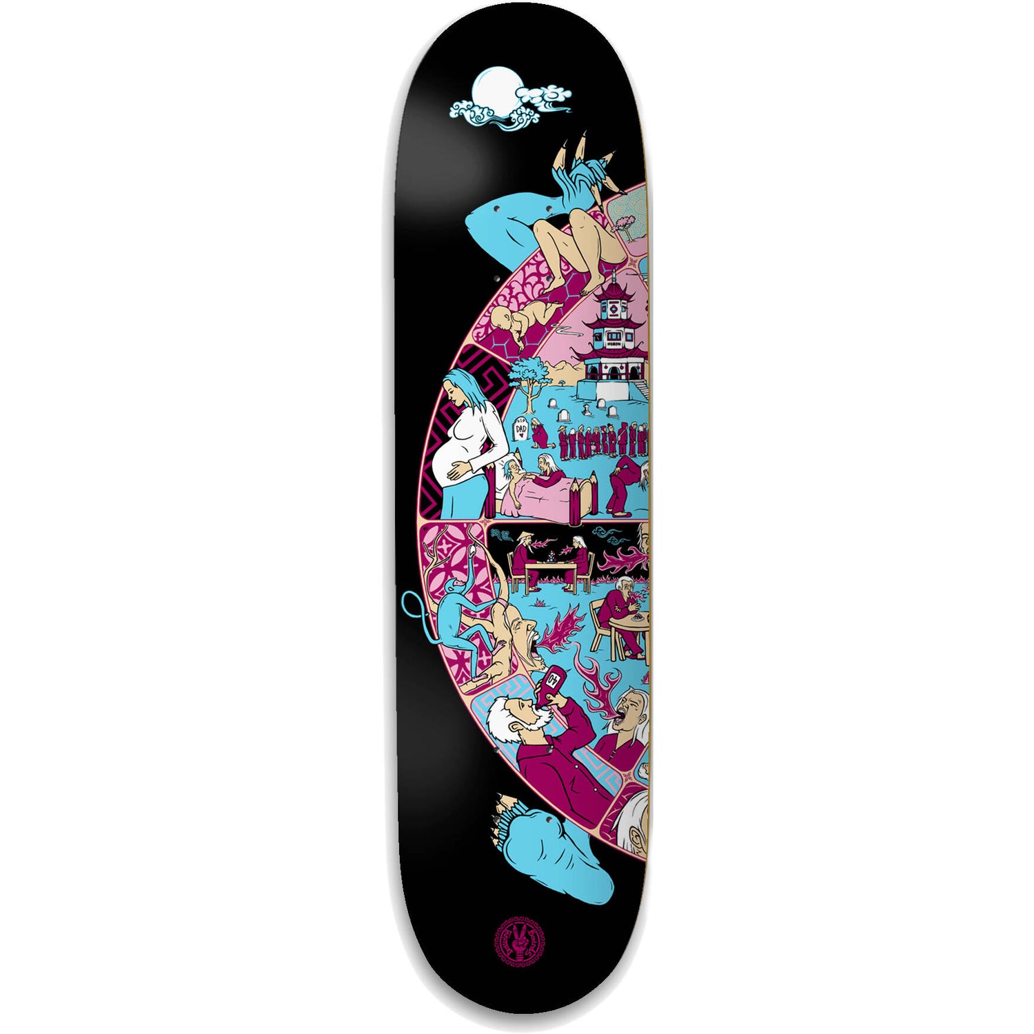Drawing Boards Wheel Of Life Moon Skateboard Deck 8.25''