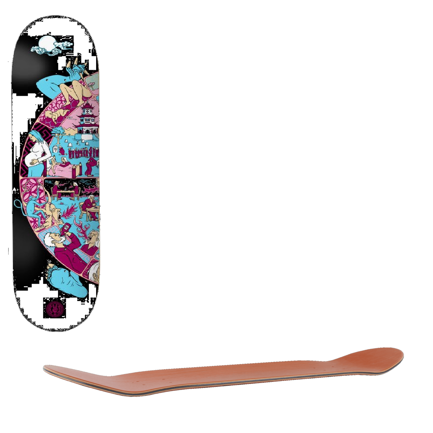 Drawing Boards Wheel Of Life Moon Skateboard Deck 8.25''