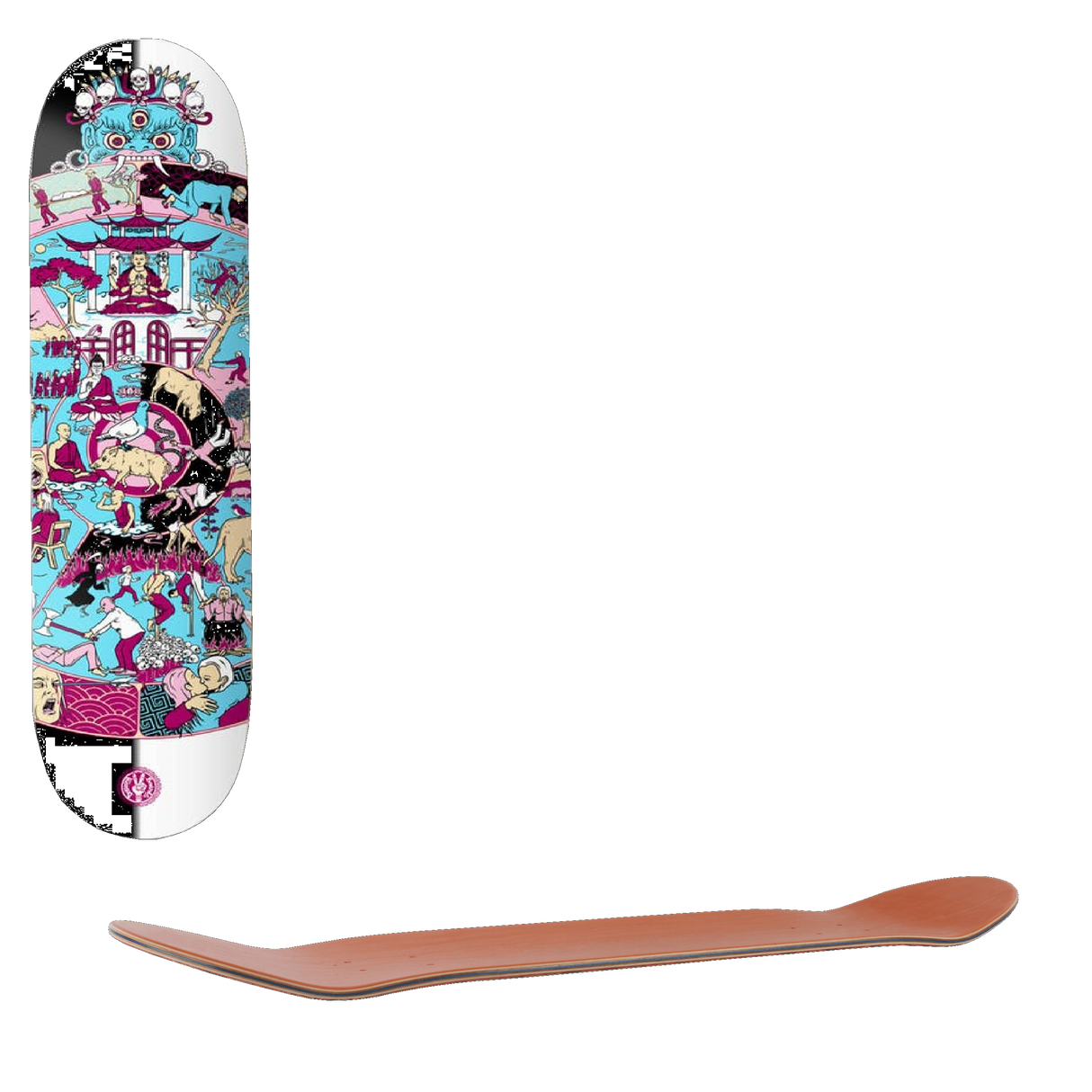 Drawing Boards Wheel Of Life Yama Skateboard Deck 8.25''