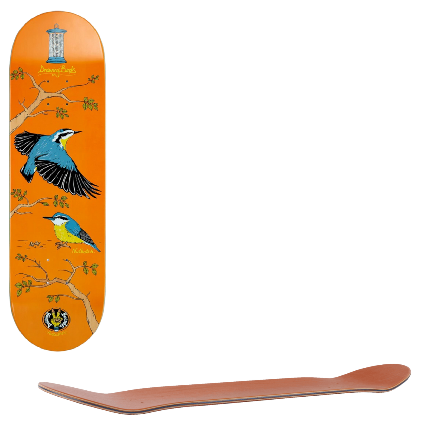 Drawing Boards Birds Series Skateboard Deck - Nuthatch 8.5"