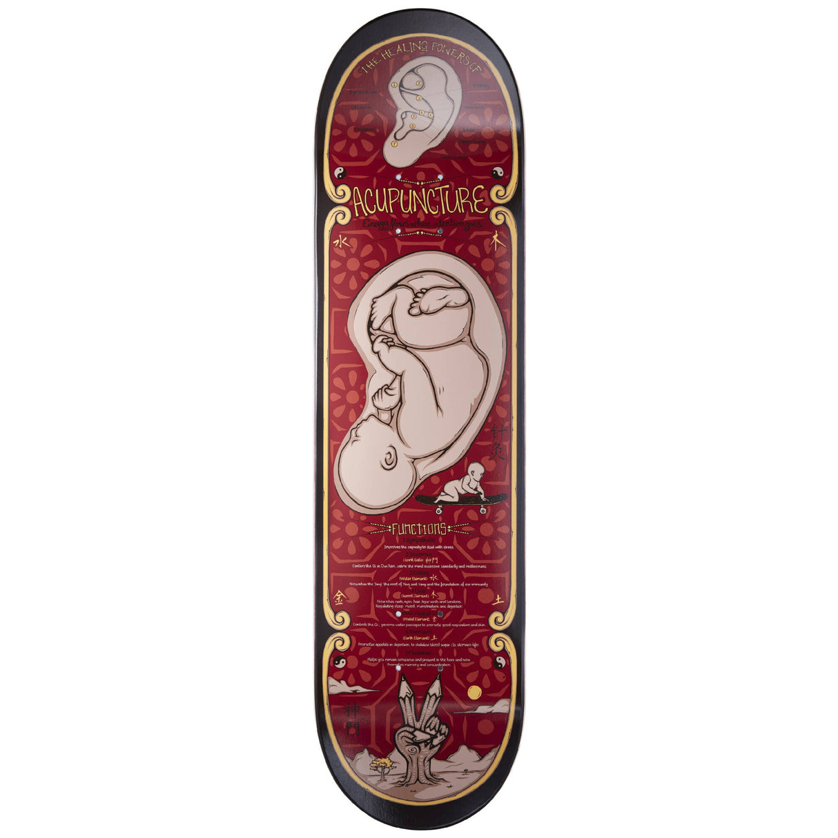 Drawing Boards Healing Series Skateboard Deck - Acupuncture 8.25"
