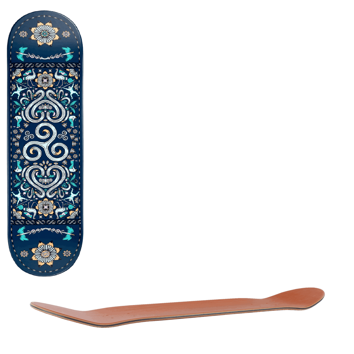 Drawing Boards Positive Patterns Skateboard Deck - Spiral Of Life 8''
