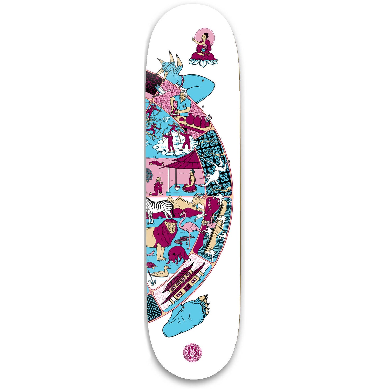 Drawing Boards Wheel Of Life Buddah Skateboard Deck 7.5''