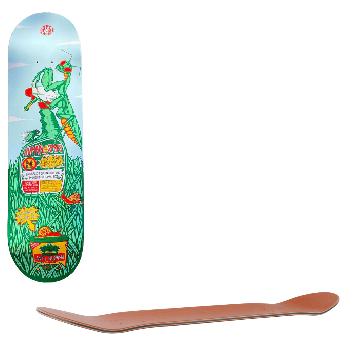 Drawing Boards Anti-Human Spray Skateboard Deck 7.75''
