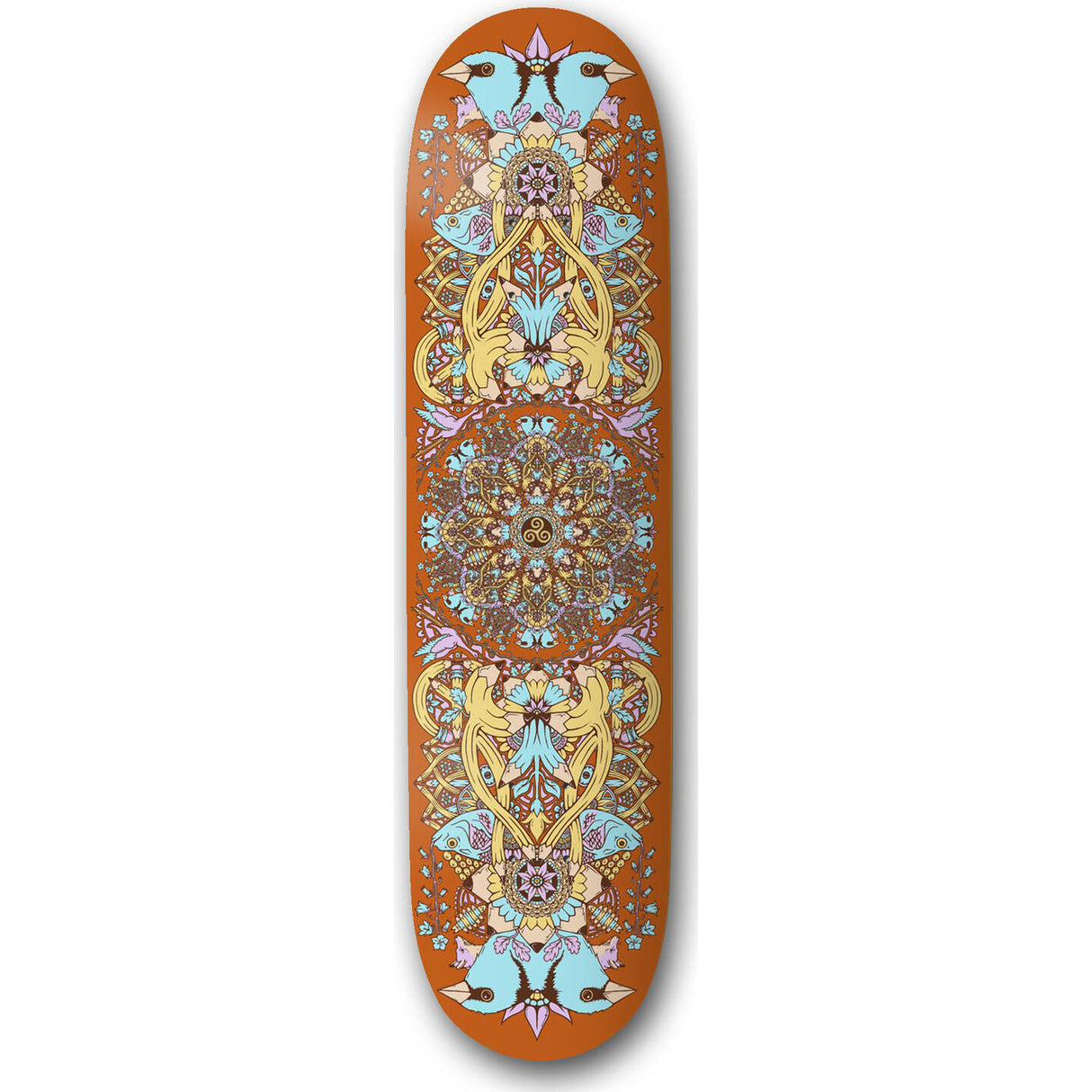 Drawing Boards Mandala Skateboard Deck - Orange 8.25''