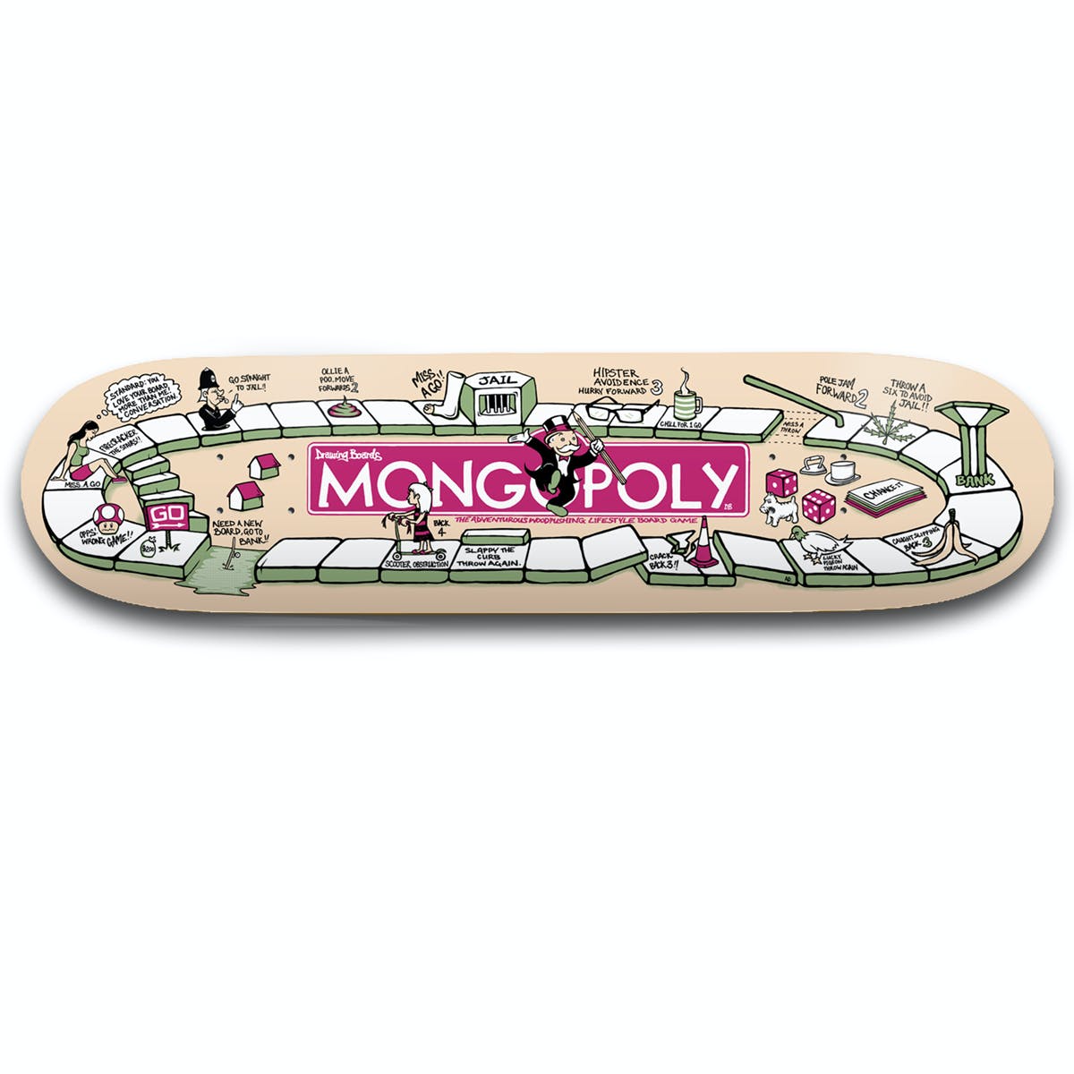 Drawing Boards Mongopoly Skateboard Deck - 8.25''