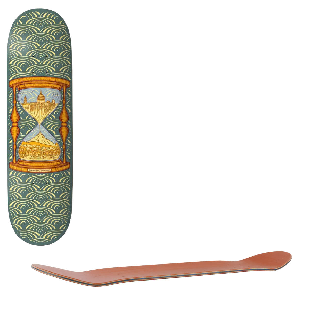 Drawing Boards Time Skateboard Deck - 8.5''