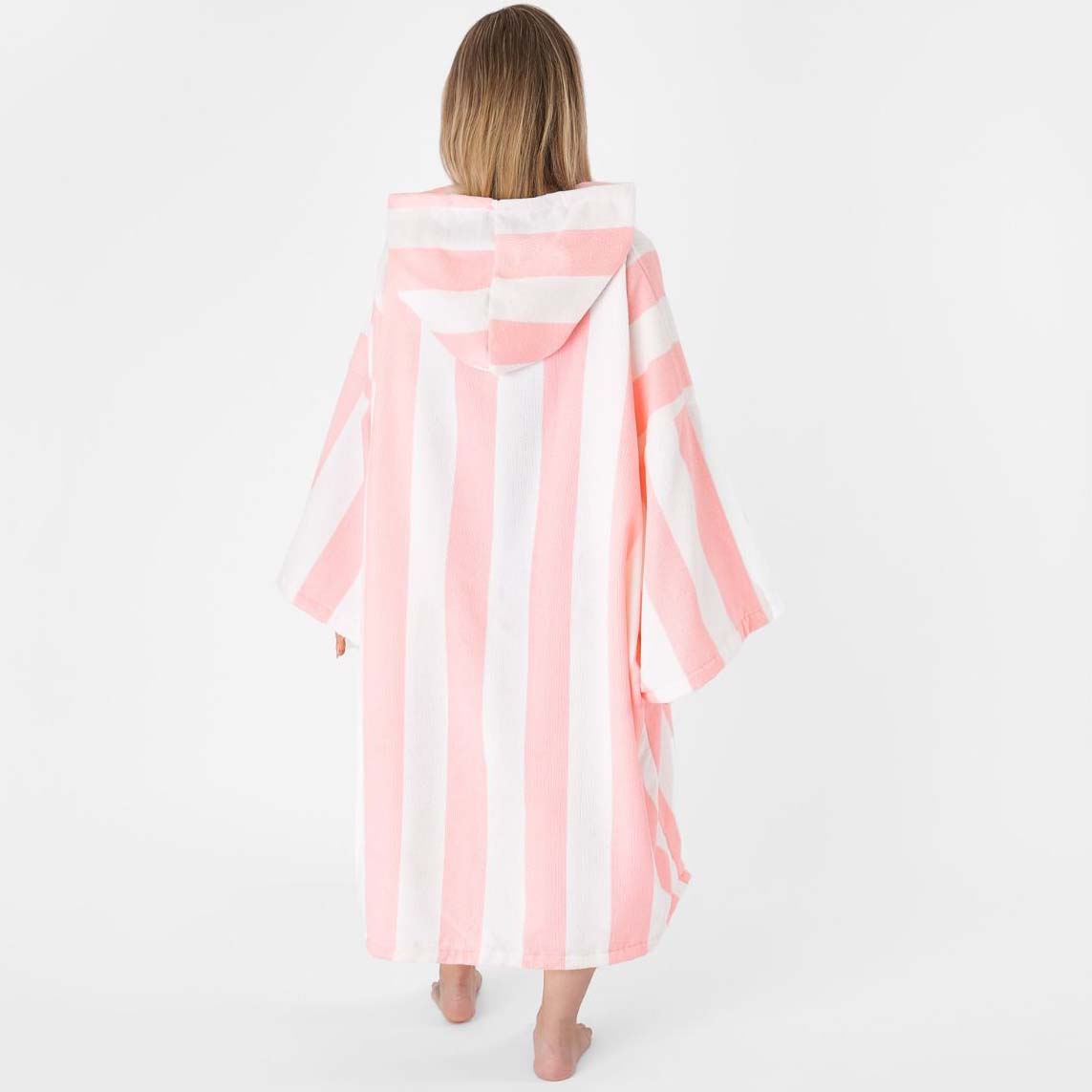 Dreamscene Adult Towel Poncho - Blush Stripe