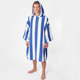 Dreamscene Adult Towel Poncho - Navy Stripe