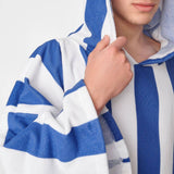 Dreamscene Adult Towel Poncho - Navy Stripe