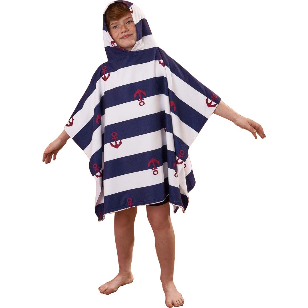 Dreamscene Kids Poncho Towel - Anchor Navy