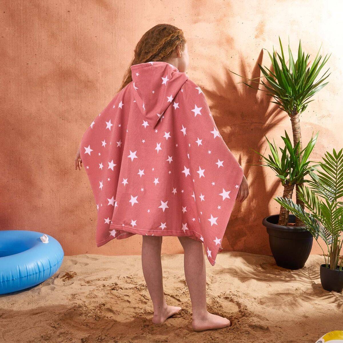 Dreamscene Kids Poncho Towel - Star Blush