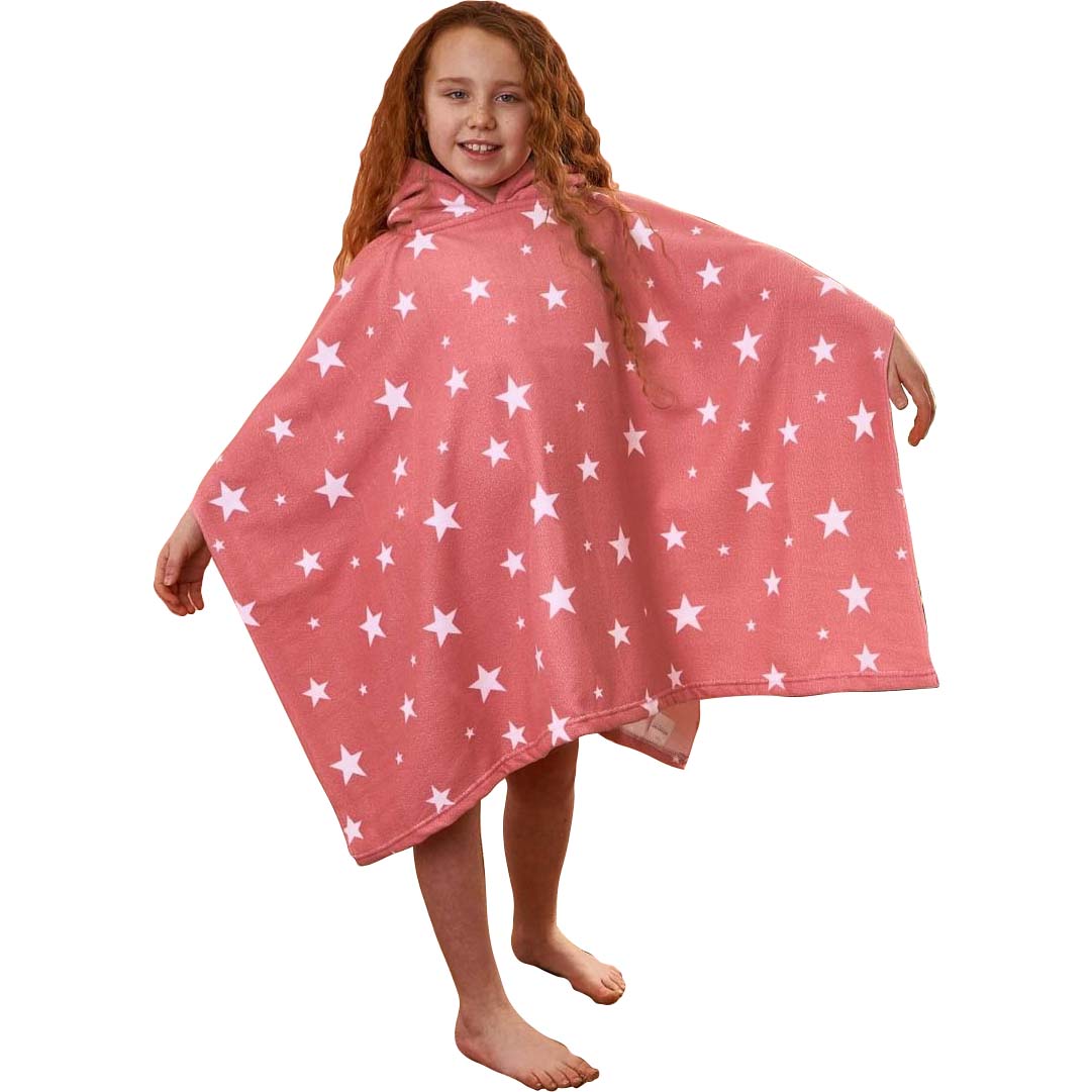 Dreamscene Kids Poncho Towel - Star Blush