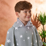 Dreamscene Kids Poncho Towel - Star Grey