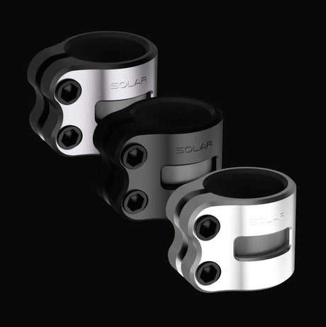 Drone Solar Double Collar Scooter Clamp - Smoked Chrome