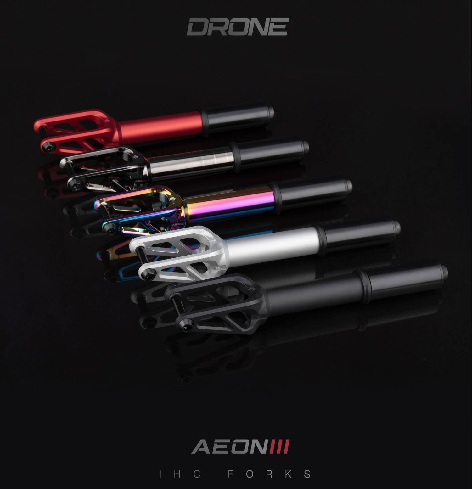 Drone Aeon 3 Feather-Light IHC Scooter Forks - Red