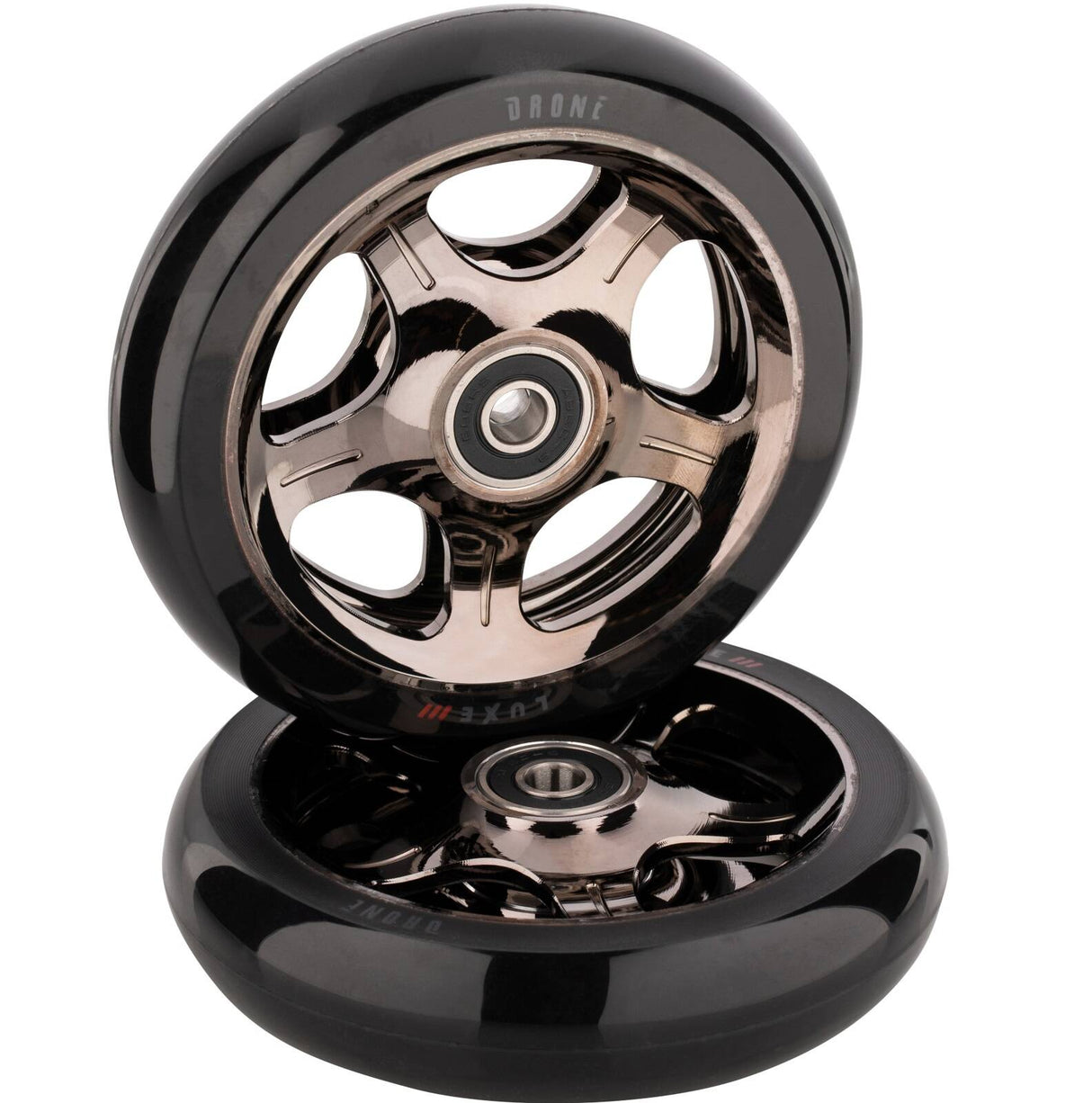 Drone Luxe 3 Dual-Core Feather-Light 110mm Scooter Wheel - Smoked Chrome