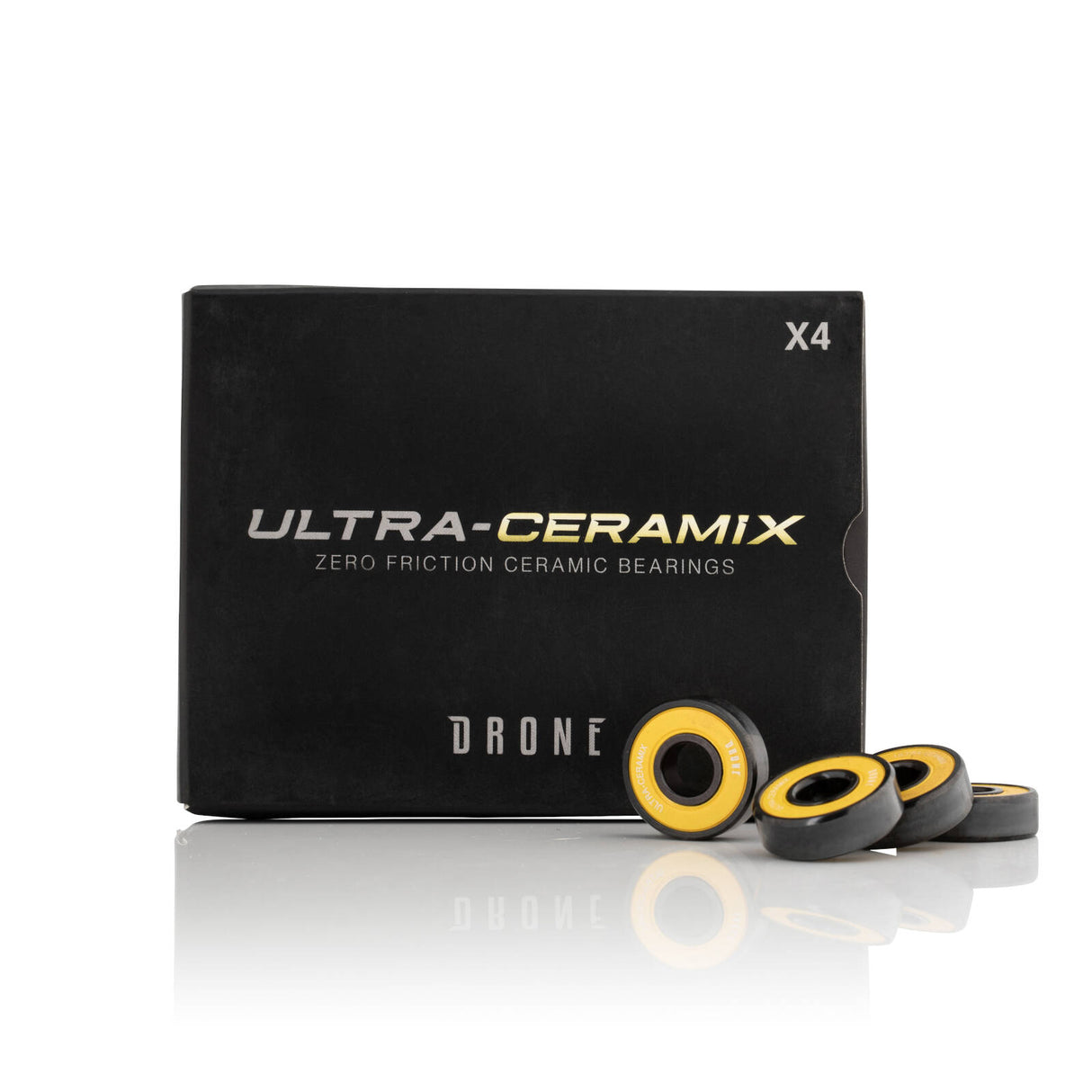 Drone Ultra-Ceramix ABEC 9 Scooter Bearings - Yellow (4 Pack)