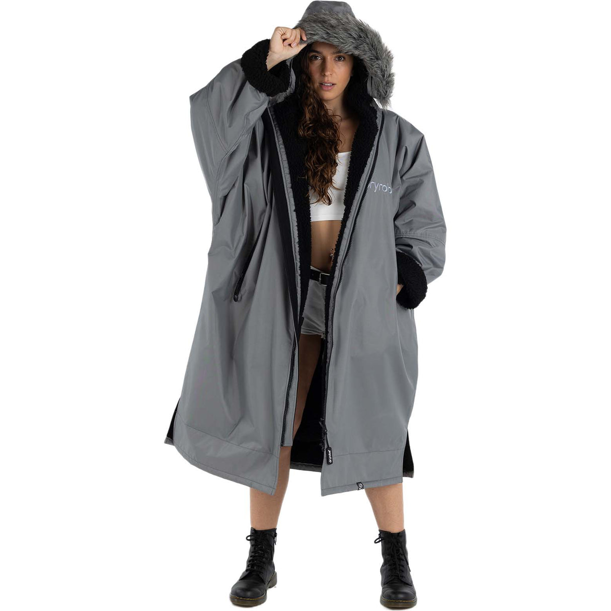Dryrobe Alpine Adults Advance Long Sleeve Changing Robe - Charcoal