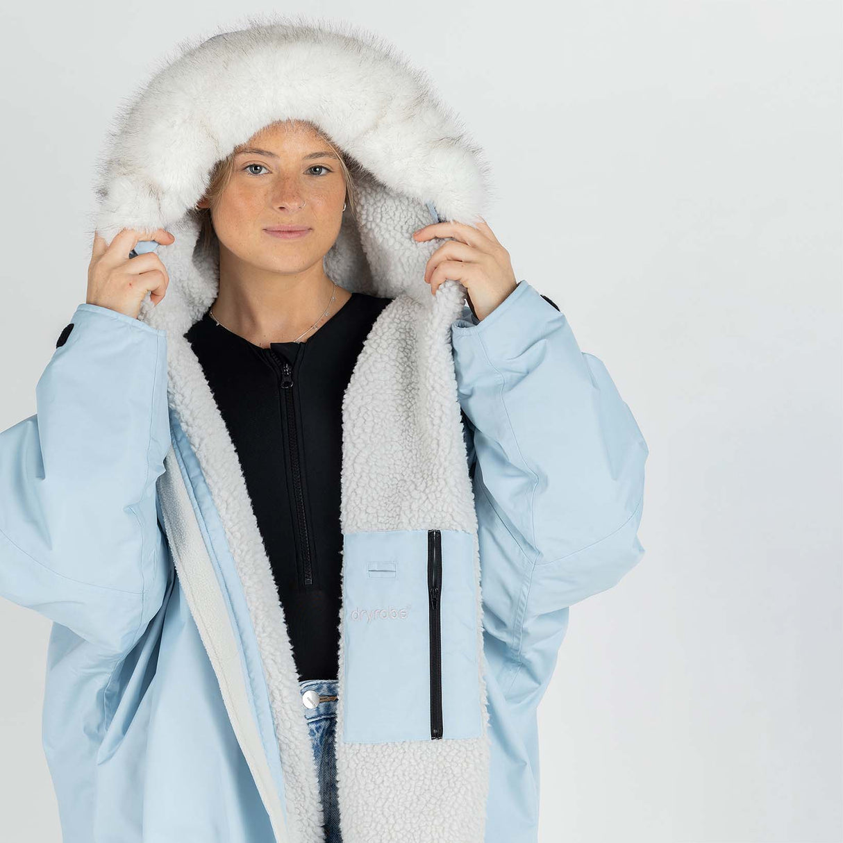 Dryrobe Alpine Adults Advance Long Sleeve Changing Robe - Ice Blue