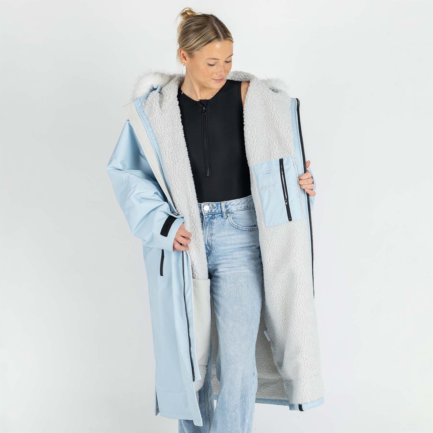 Dryrobe Alpine Adults Advance Long Sleeve Changing Robe - Ice Blue